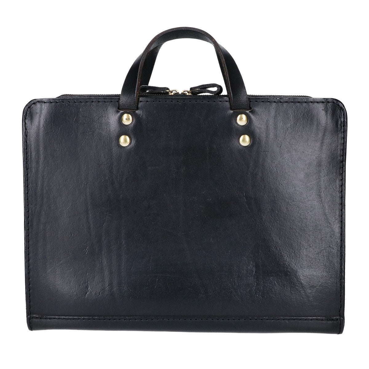 HERZ BW-111 Leather Two-Handle Business Bag Black