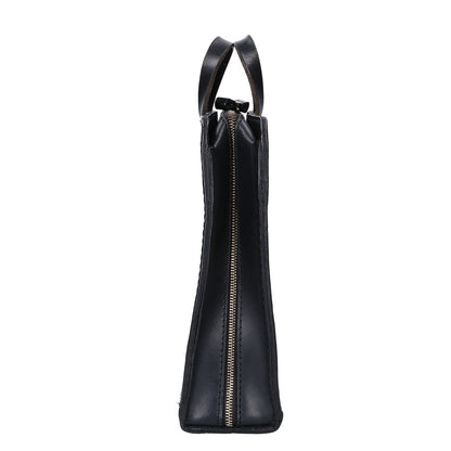 HERZ BW-111 Leather Two-Handle Business Bag Black