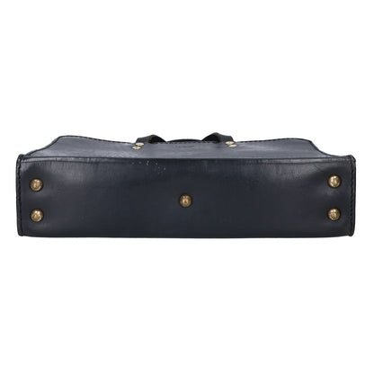 HERZ BW-111 Leather Two-Handle Business Bag Black