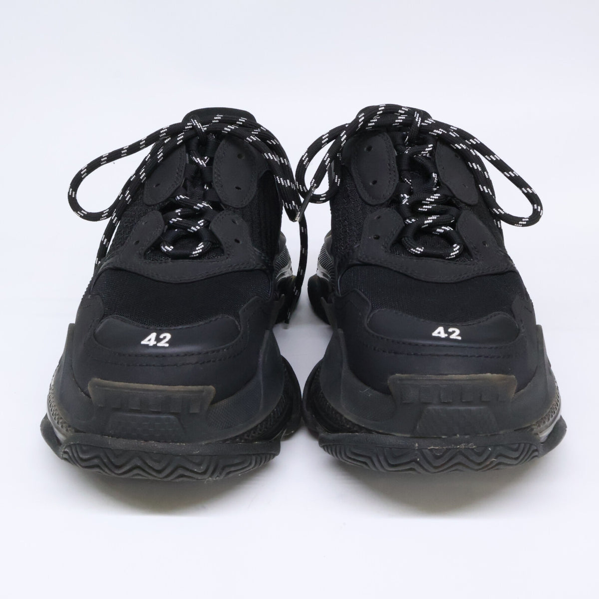 BALENCIAGA Triple S Clear Sole Sneakers Black Size 27.5