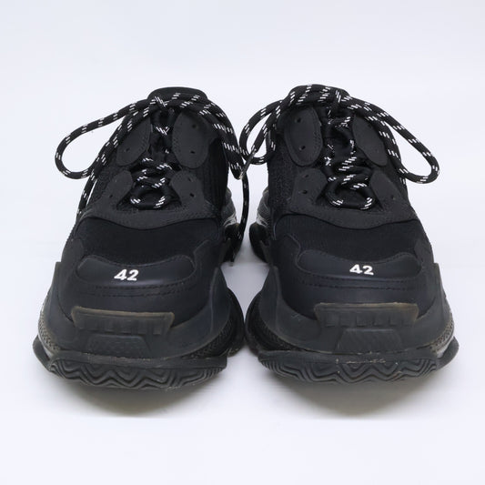 BALENCIAGA Triple S Clear Sole Sneakers Black Size 27.5