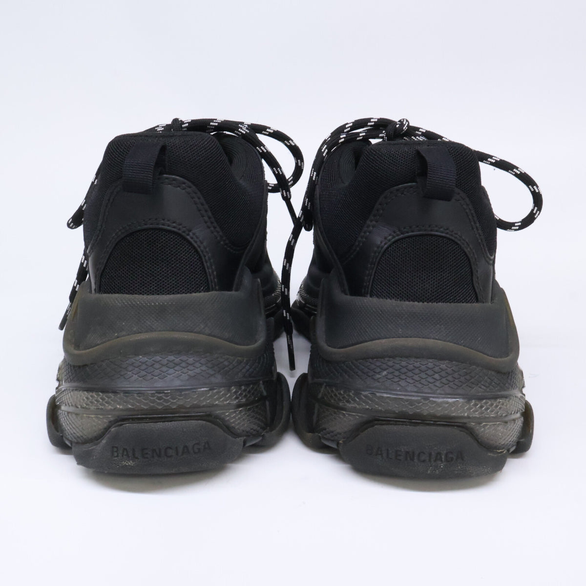 BALENCIAGA Triple S Clear Sole Sneakers Black Size 27.5