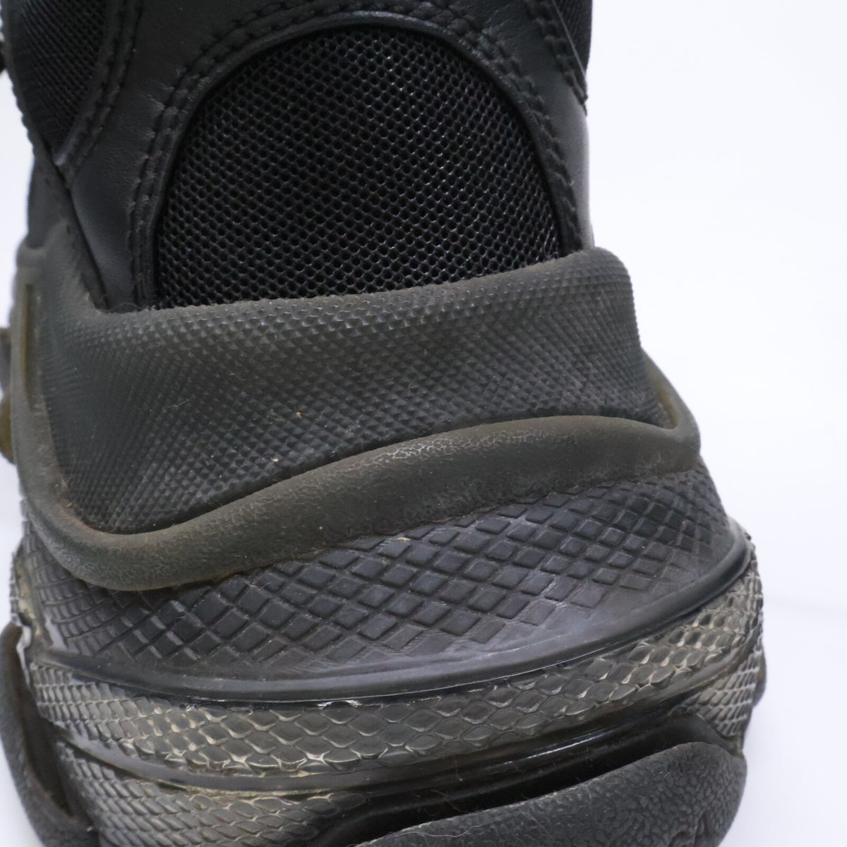 BALENCIAGA Triple S Clear Sole Sneakers Black Size 27.5