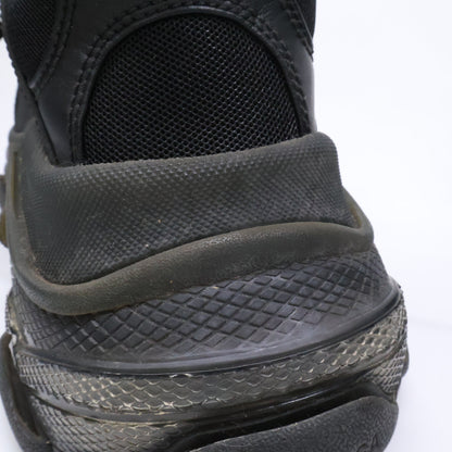 BALENCIAGA Triple S Clear Sole Sneakers Black Size 27.5