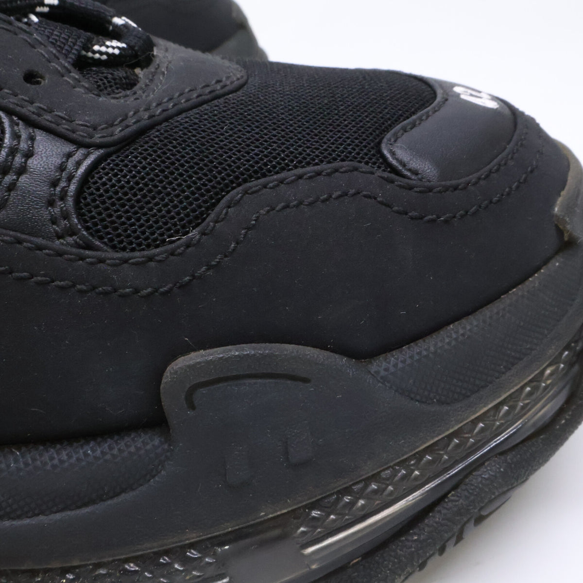 BALENCIAGA Triple S Clear Sole Sneakers Black Size 27.5