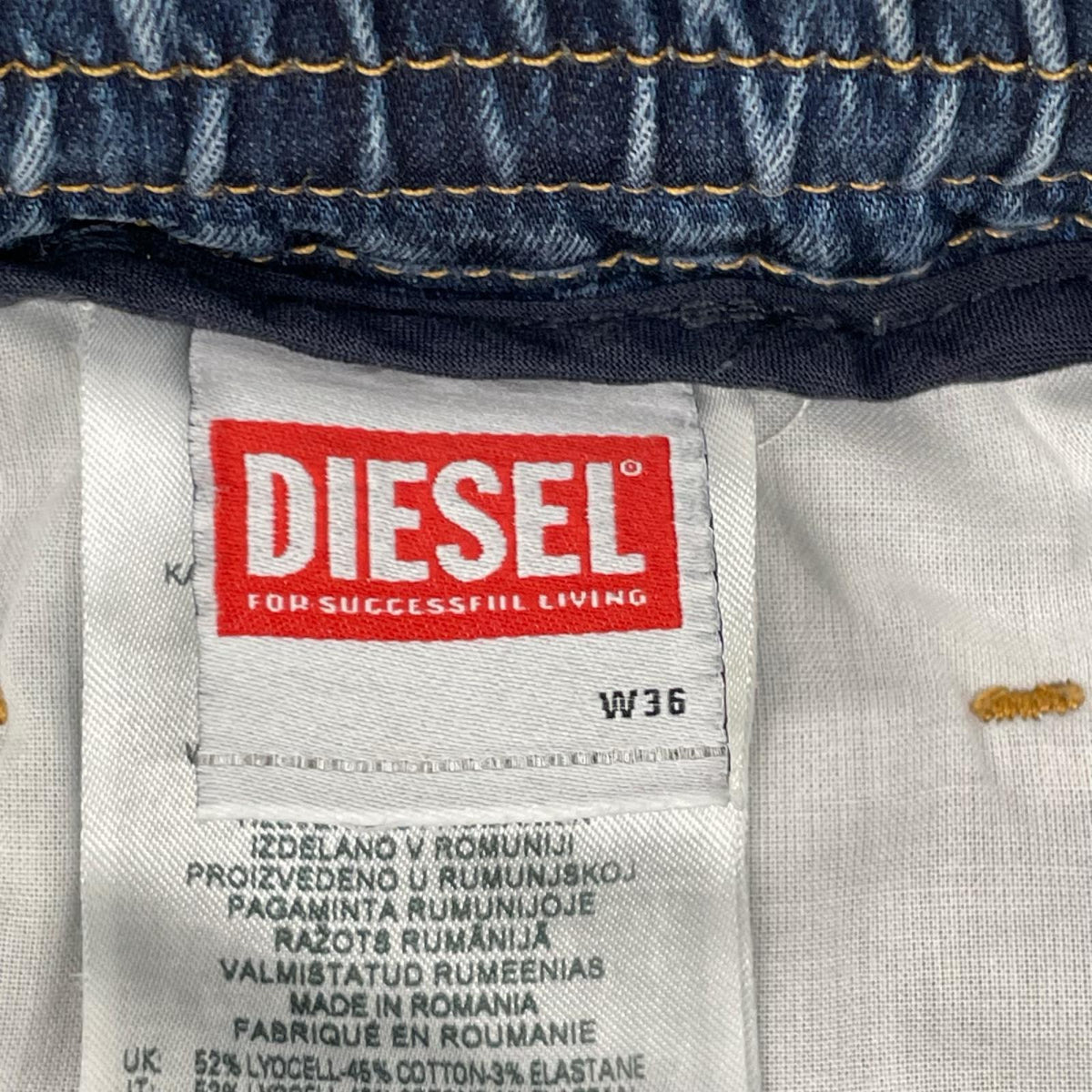 DIESEL D-KROOLEY-SHORT JOGG Washed Blue Shorts Size 36