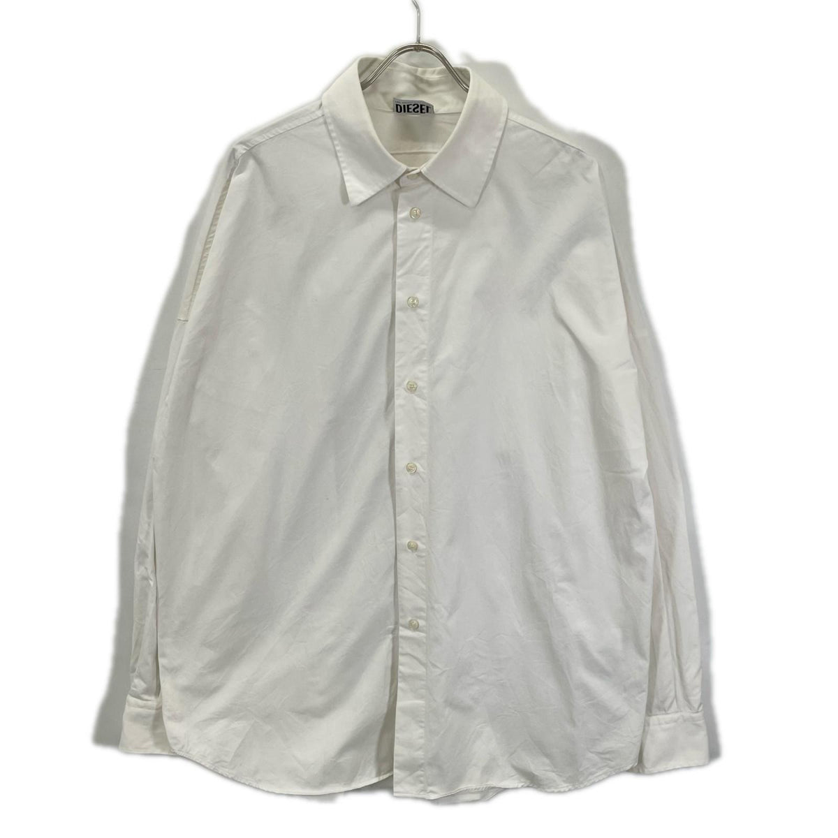 DIESEL 23SS White S-LIMO-LOGO Oval D Loose Fit Shirt Size 50