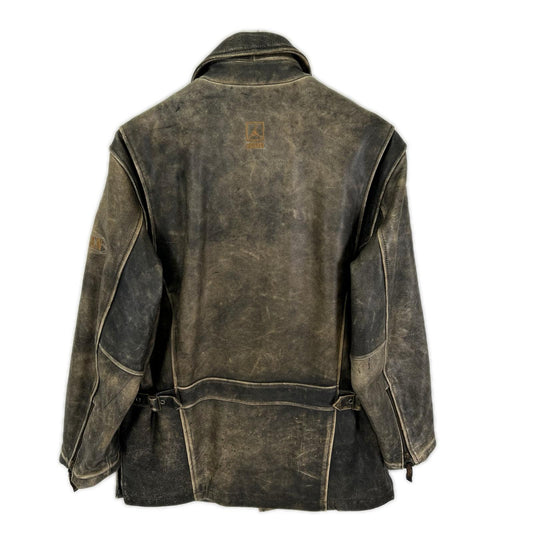 NIKE 90s MJ-23 Leather Riders Jacket Khaki Size M