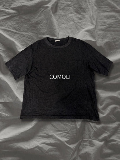 COMOLI SS16 Open-End Cotton Pocket T-Shirt Black Size M