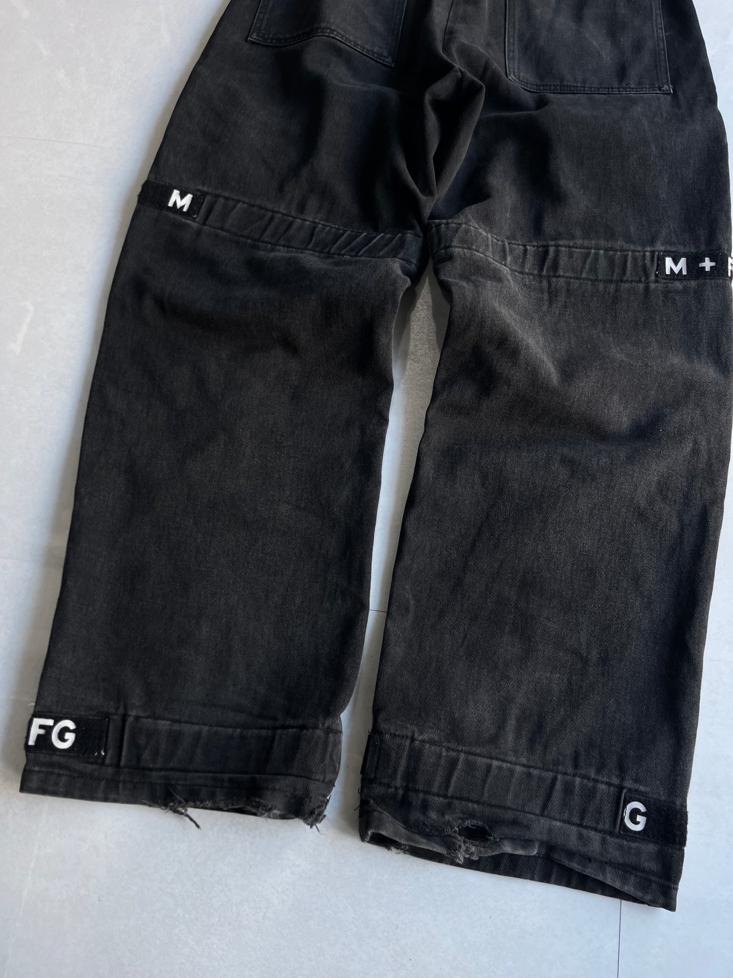 Marithe + Francois Girbaud Black Wide Denim Jeans Size 40