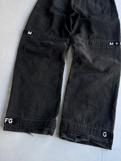 Marithe + Francois Girbaud Black Wide Denim Jeans Size 40
