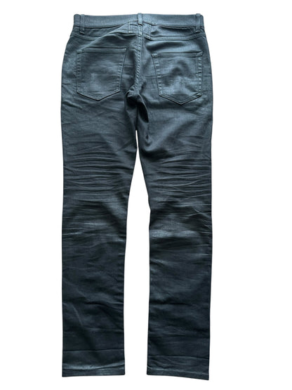 Vintage Saint Laurent Style Black Knee Crush Skinny Jeans