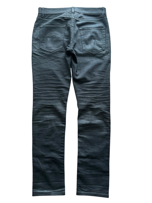 Vintage Saint Laurent Style Black Knee Crush Skinny Jeans