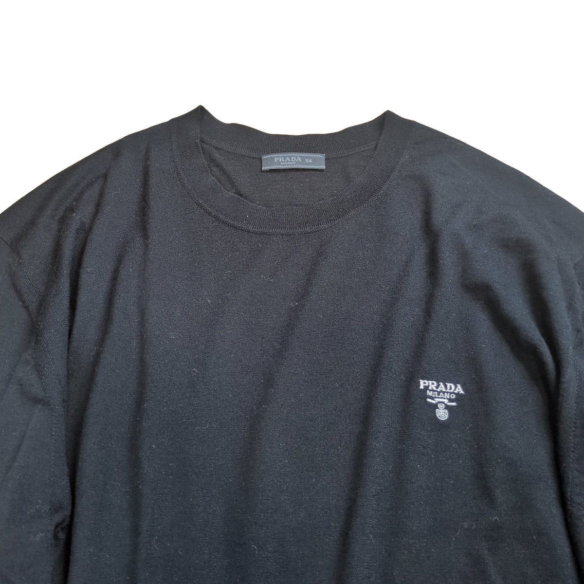 PRADA Logo Embroidered Wool Hoodie Size 54