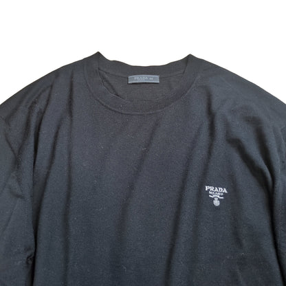 PRADA Logo Embroidered Wool Hoodie Size 54