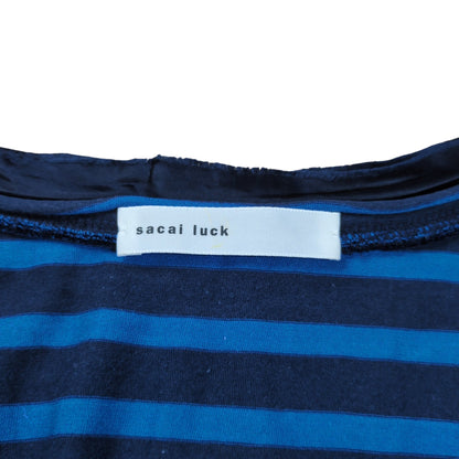 sacai luck Cupro Switching Layered S/S Top Blue Size 2