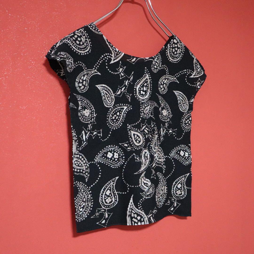 Issey Miyake Paisley All-over Pleated T-Shirt Size FREE