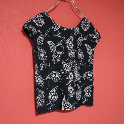 Issey Miyake Paisley All-over Pleated T-Shirt Size FREE