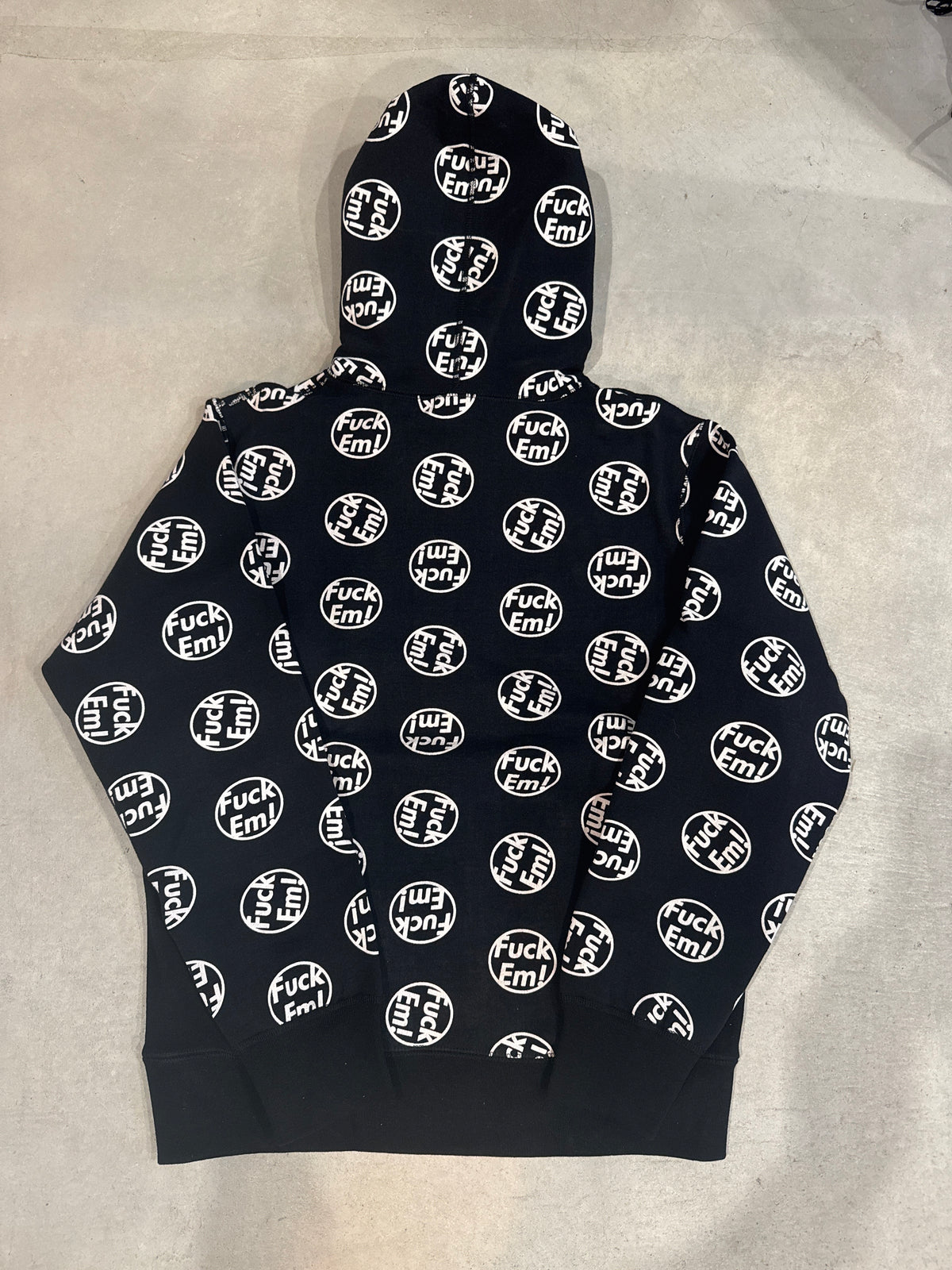 Supreme Fuck Em Pullover Hoodie Black Size M