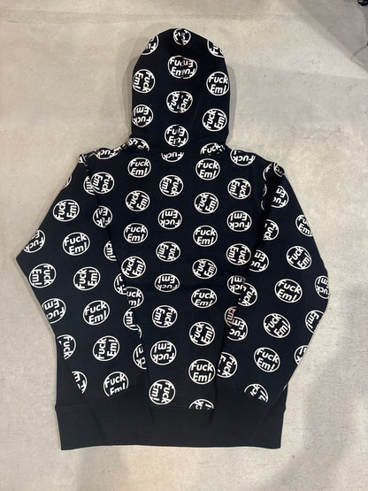 Supreme Fuck Em Pullover Hoodie Black Size M