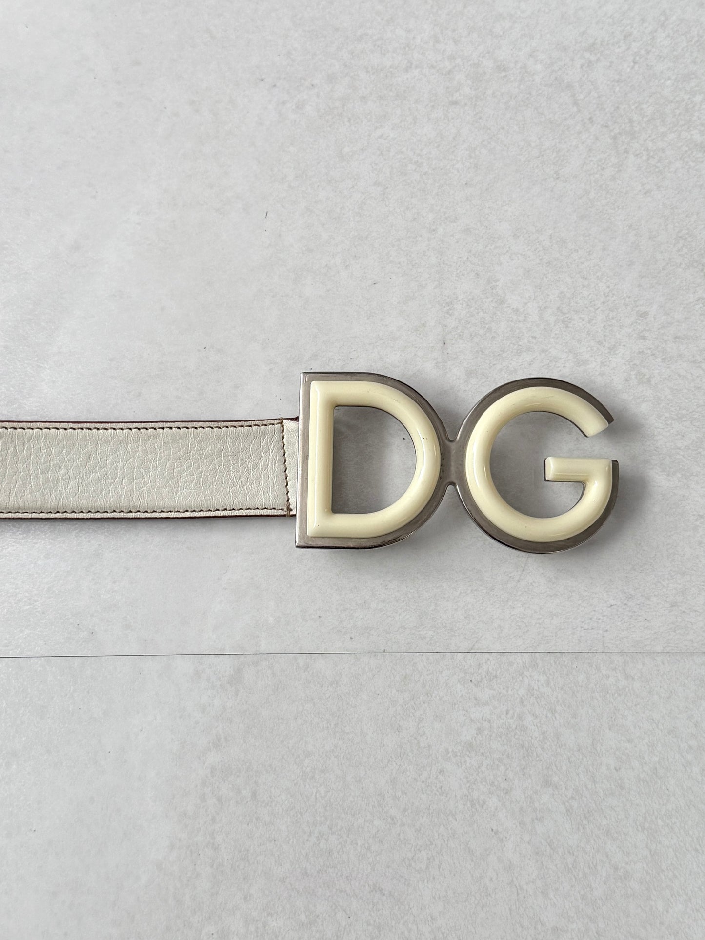 Dolce & Gabbana White Logo Belt