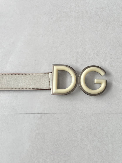 Dolce & Gabbana White Logo Belt