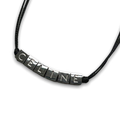 CELINE Rhodium Finish Brass Beach Bracelet Silver Size F