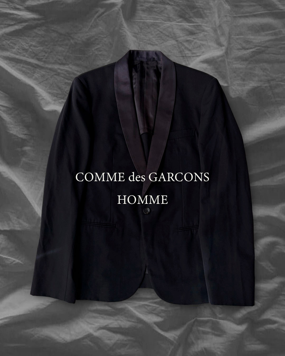 COMME des GARCONS HOMME AW06 Wool Shawl Jacket Black Size S