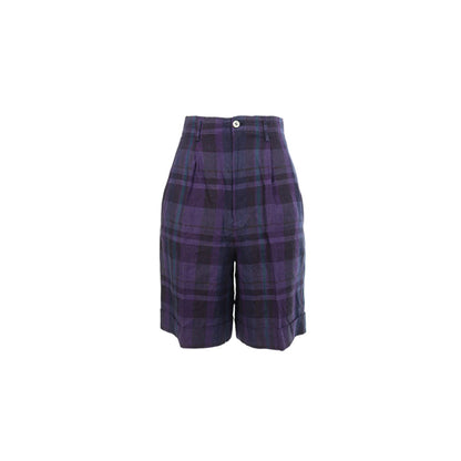 MOGA Purple Blue Linen Shorts