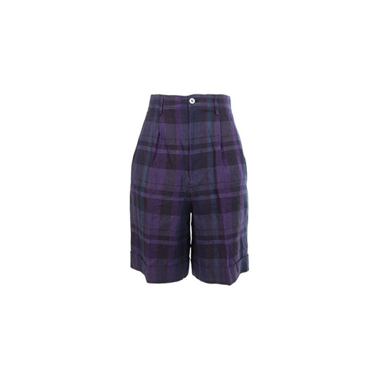 MOGA Purple Blue Linen Shorts