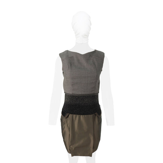 UNDERCOVER 2007 A/W Gray Wool Midi Dress Size 1