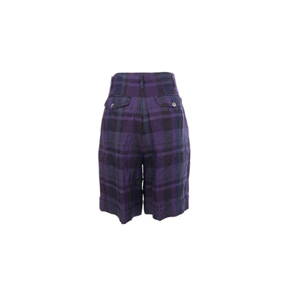 MOGA Purple Blue Linen Shorts