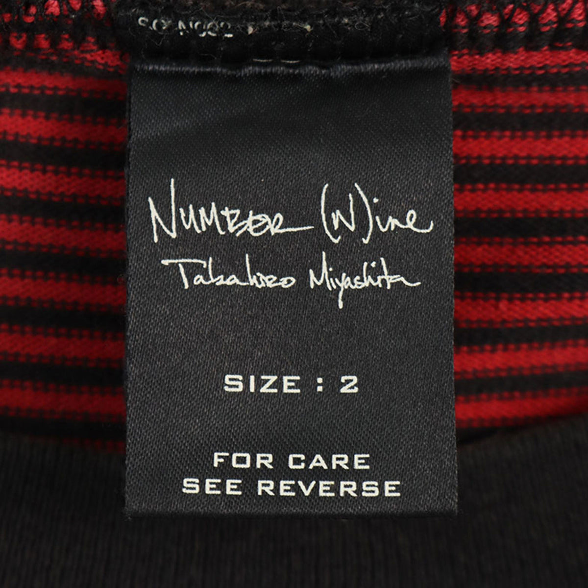 NUMBER (N)INE Red Black Cotton T-Shirt Size 2
