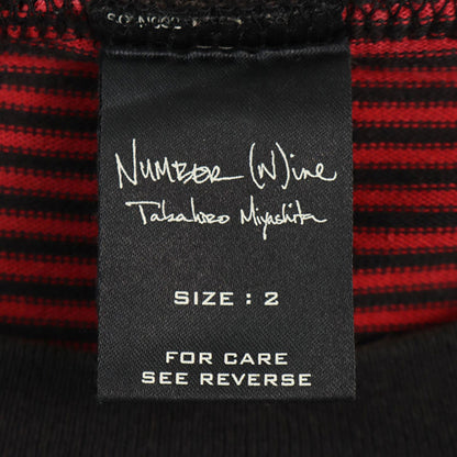 NUMBER (N)INE Red Black Cotton T-Shirt Size 2