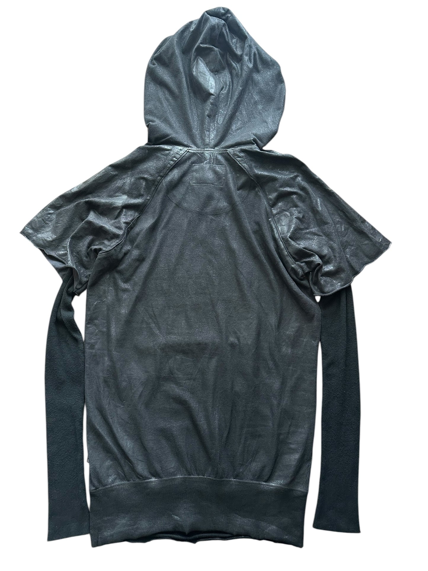 Vintage lgb Wax Coated Layered Gray Hoodie Size S