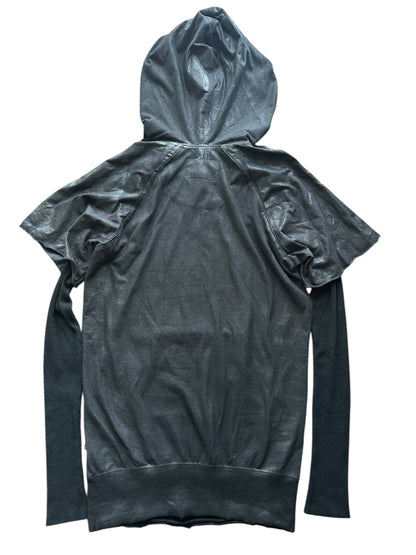 Vintage lgb Wax Coated Layered Gray Hoodie Size S