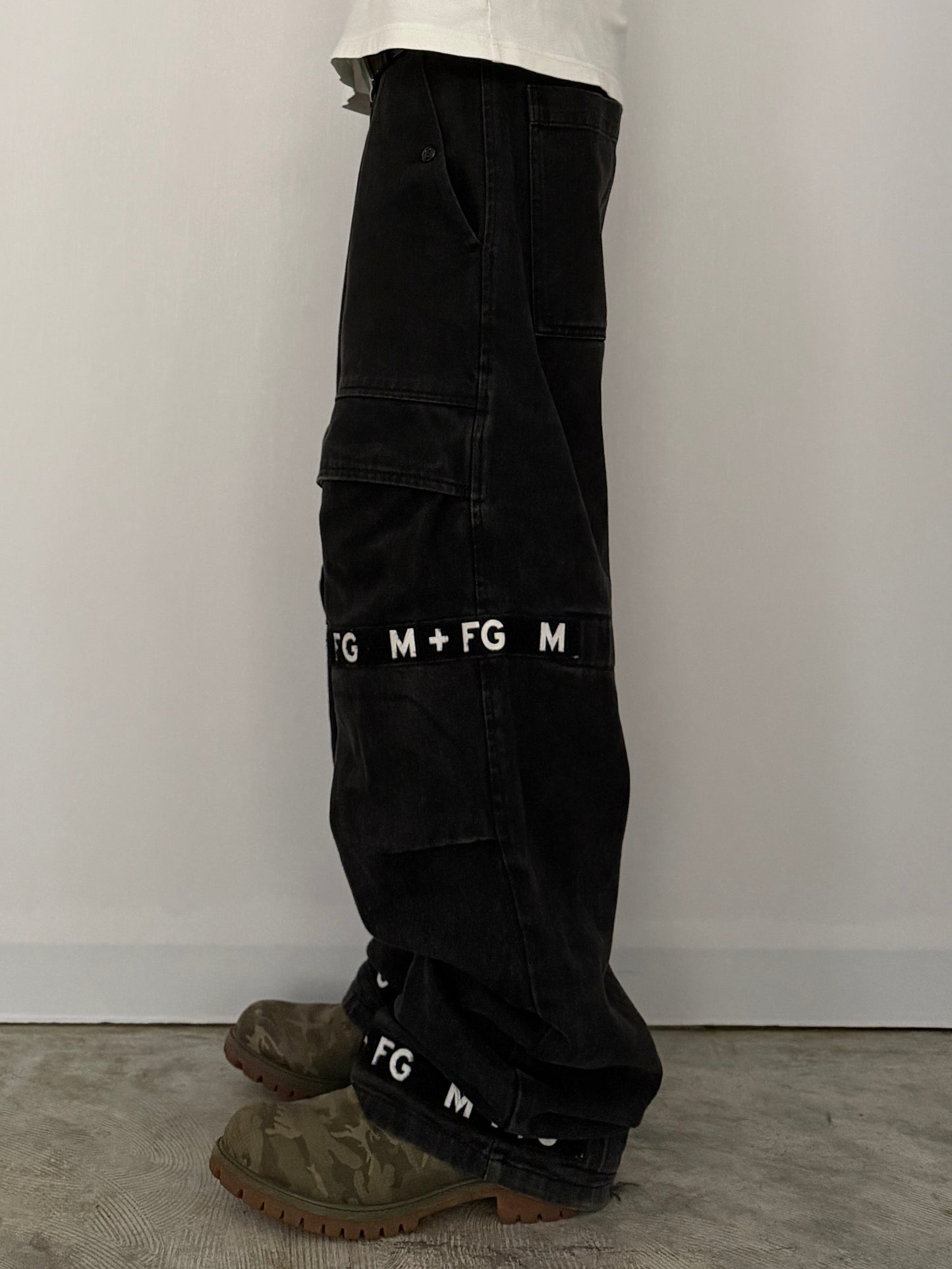 Marithe + Francois Girbaud Black Wide Denim Jeans Size 40