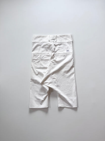 Ganryu White Drop Crotch Cropped Pants