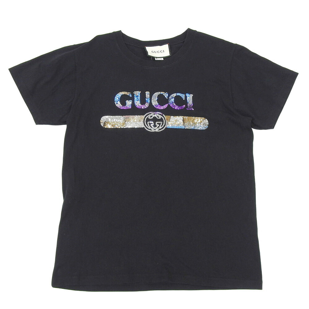 GUCCI Logo Short Sleeve T-Shirt Black Size S