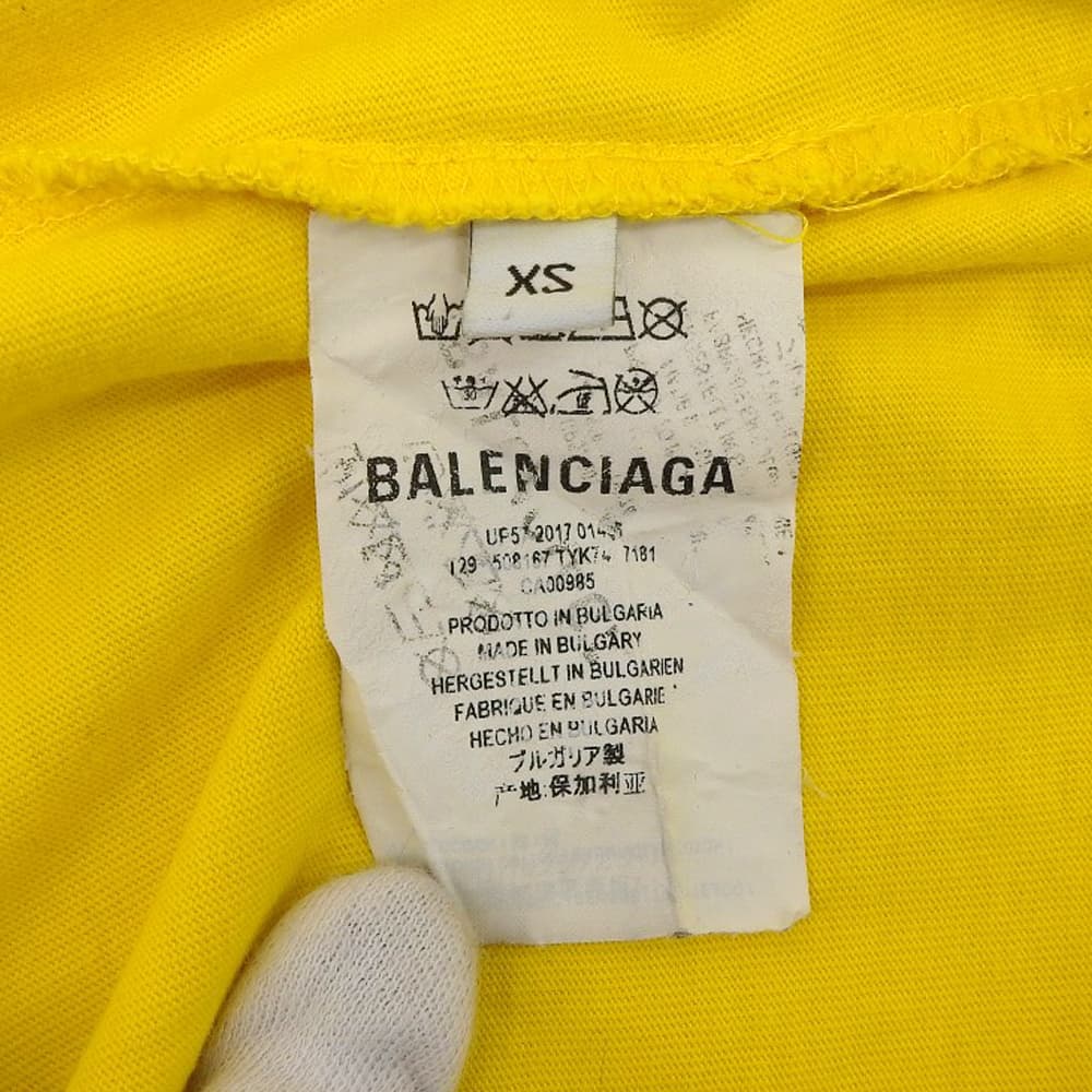 BALENCIAGA Logo T-Shirt Yellow Size XS