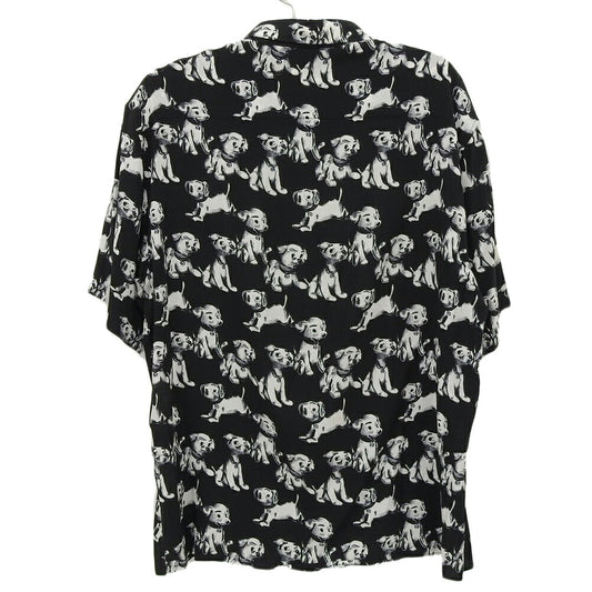 CELINE All-Over Dog Print Shirt Black/White Size 38
