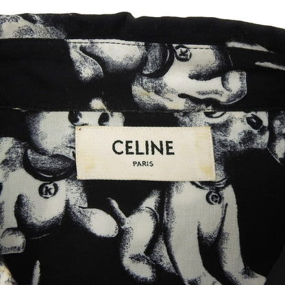 CELINE All-Over Dog Print Shirt Black/White Size 38