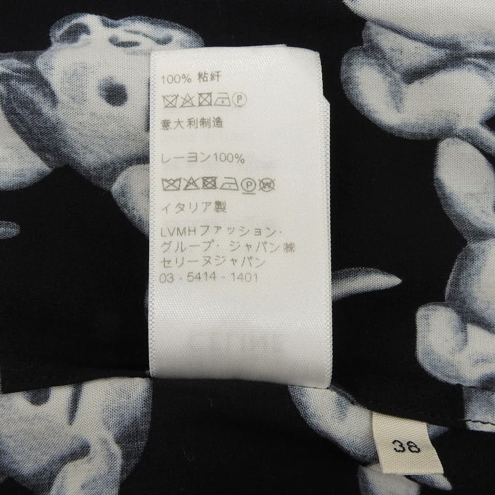 CELINE All-Over Dog Print Shirt Black/White Size 38