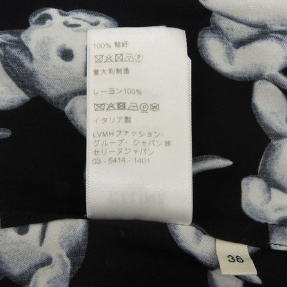CELINE All-Over Dog Print Shirt Black/White Size 38