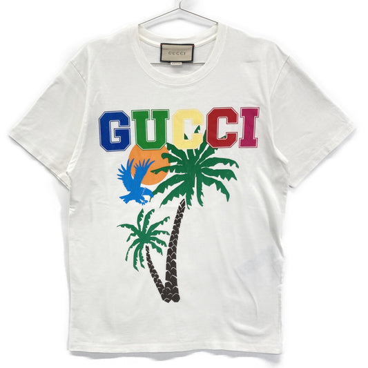 GUCCI Multicolor Cotton Print T-Shirt Off-White Size XXS