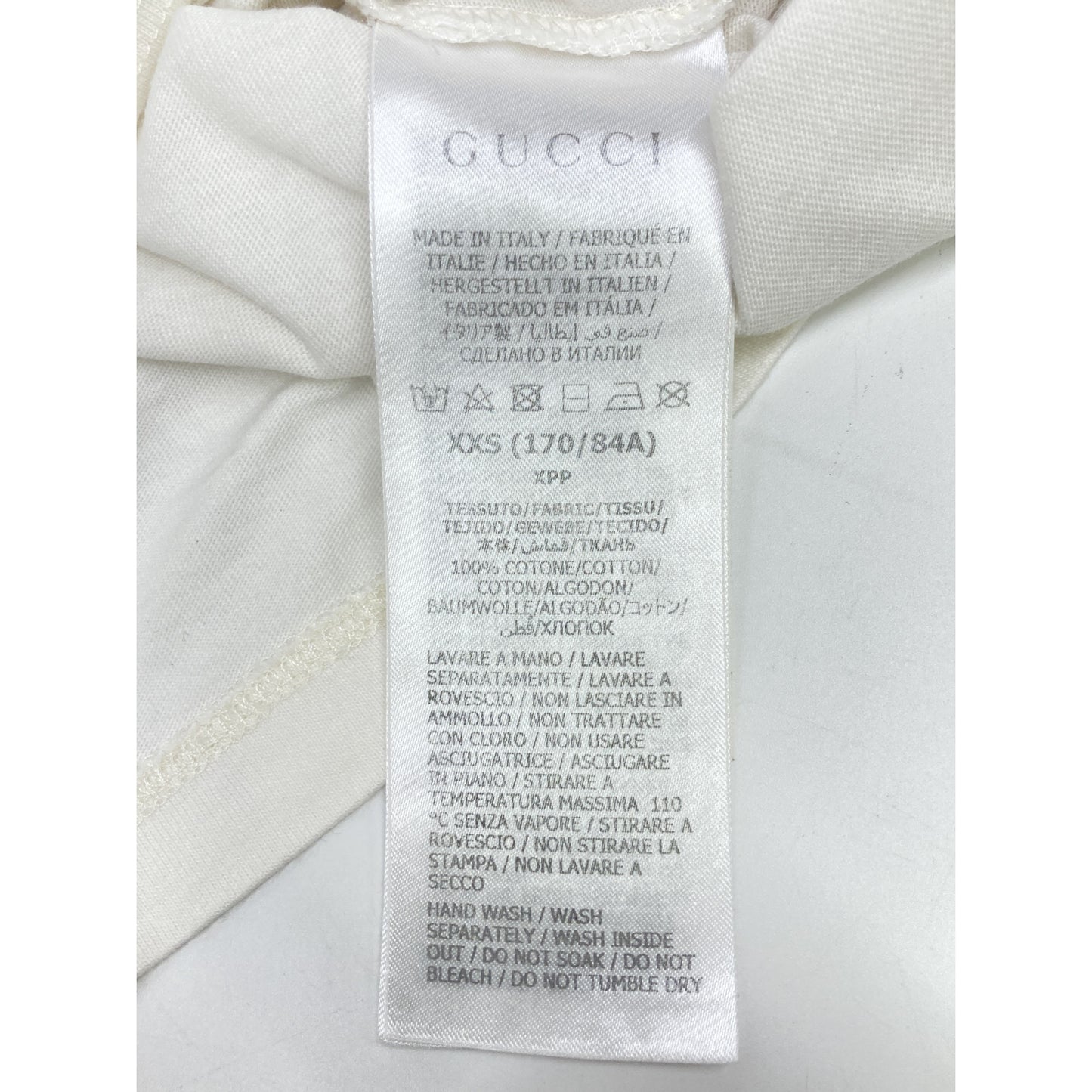 GUCCI Multicolor Cotton Print T-Shirt Off-White Size XXS