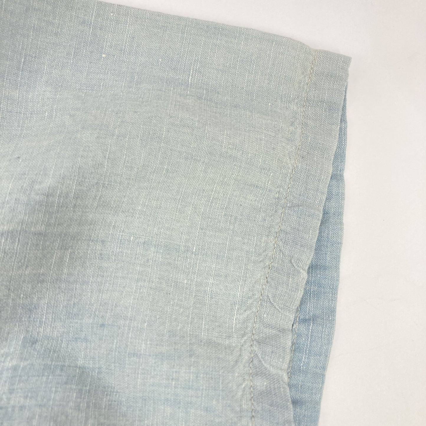 RRL Light Blue Cotton-Linen Open Collar Shirt Size 2