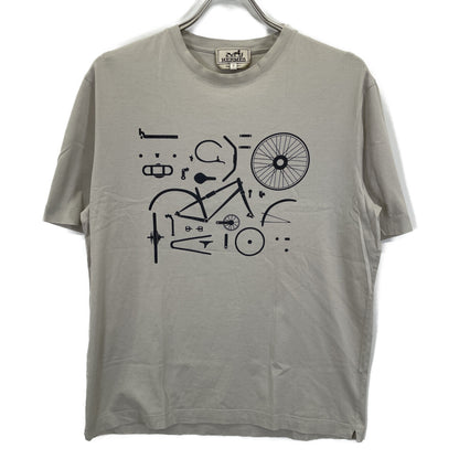 HERMES Cotton Bicycle Parts T-Shirt Khaki Size S
