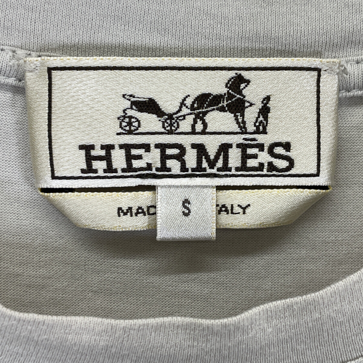 HERMES Cotton Bicycle Parts T-Shirt Khaki Size S