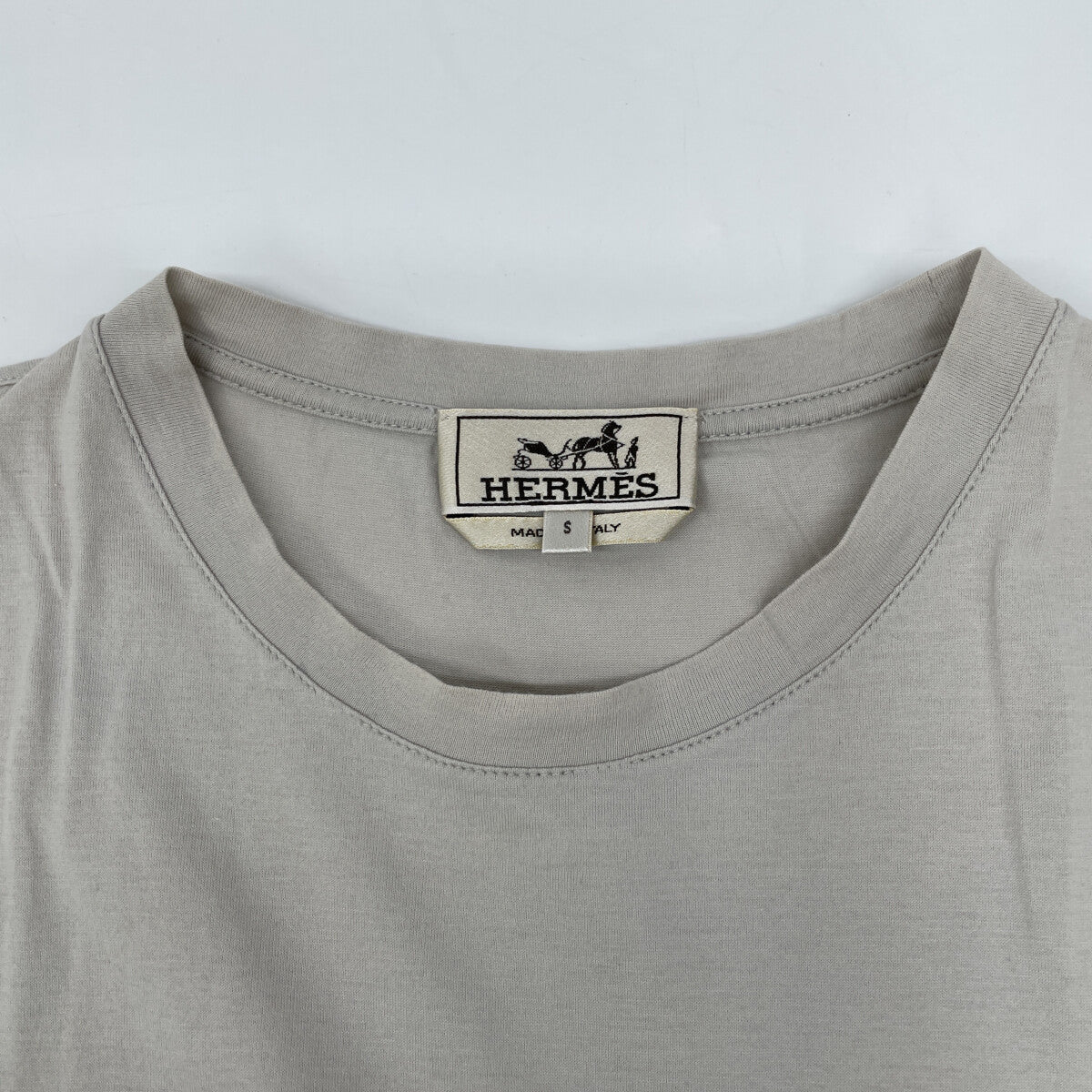 HERMES Cotton Bicycle Parts T-Shirt Khaki Size S